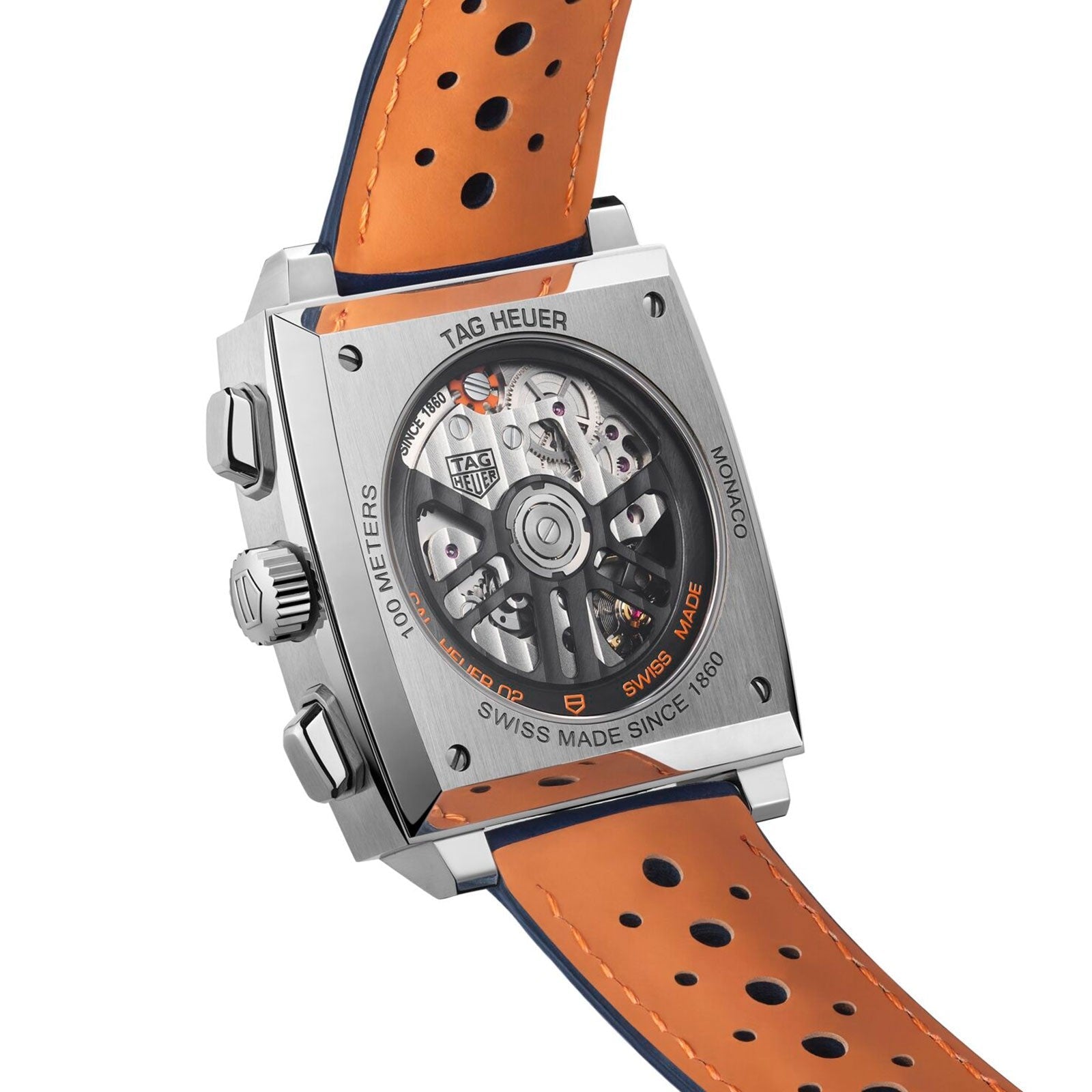 Tag Heuer Monaco Gulf Automatic Chronograph Blue Dial Blue Leather Strap Watch for Men - CBL2115.FC6494