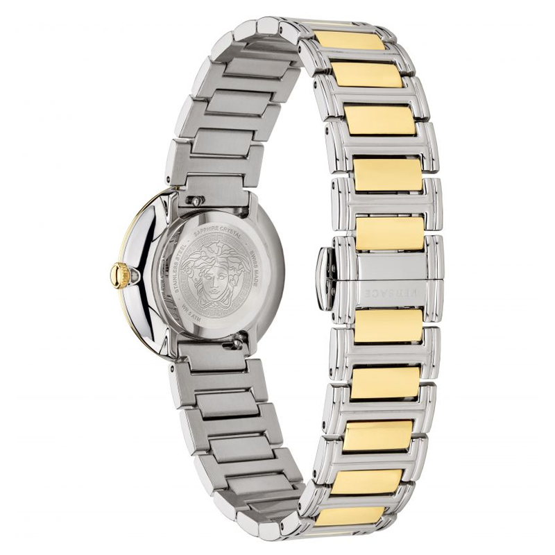 Versace Virtus Quartz White Dial Two Tone Steel Strap Watch For Women - VET300721