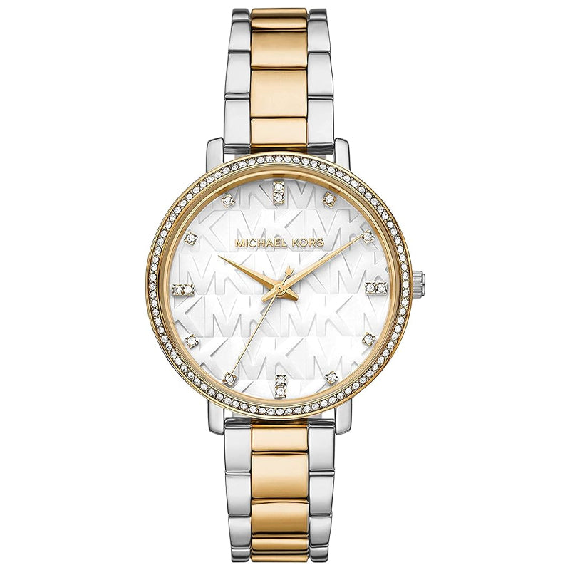 Michael Kors Pyper Three Hand White Dial Two Tone Steel Strap Watch For Women - MK4595