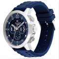 Tommy Hilfiger Luca Chronograph Quartz Blue Dial Blue Silicone Strap Watch For Men - 1710489