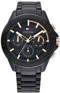 Tommy Hilfiger Aiden Chronograph Black Dial Black Steel Strap Watch For Men - 1791858