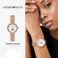 Emporio Armani Rosa Mother of Pearl Dial Rose Gold Steel Strap Watch For Women - AR11462