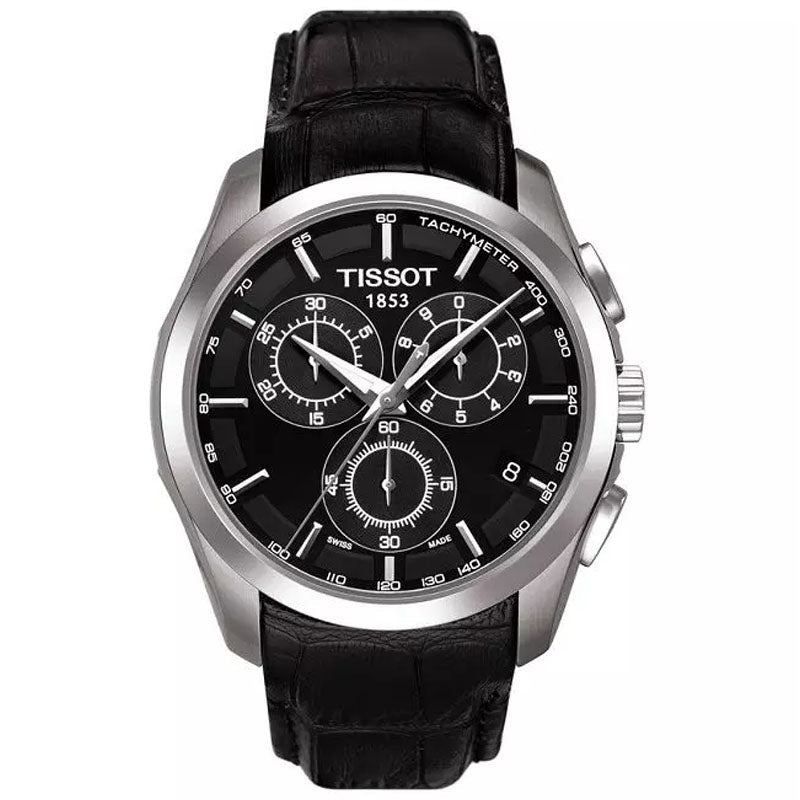 Guess Multifunction Chronograph Green Dial Black Leather Strap Watch For Men - GW0389G7