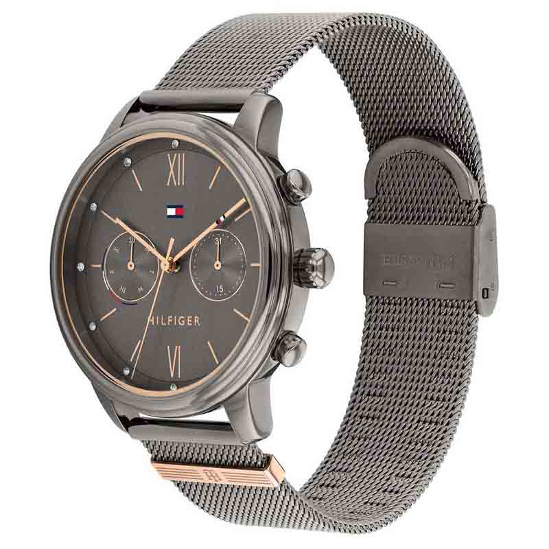 Tommy Hilfiger Blake Quartz Grey Dial Silver Mesh Bracelet Watch for Men - 1782304