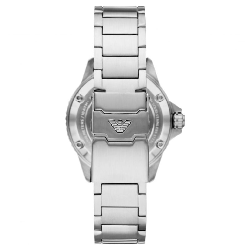 Emporio Armani Meccanico Automatic Blue Dial Silver Steel Strap Watch For Men - AR60059