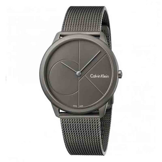 Calvin Klein Minimal Grey Dial Grey Mesh Bracelet Watch for Men - K3M517P4