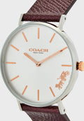 Coach Perry White Dial Brown Leather Strap Watch for Women - 14503154