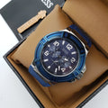 Guess Rigor Analog Blue Dial Blue Rubber Strap Watch For Men - W0248G5