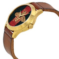 Gucci G Timeless Quartz Green & Red Dial Brown Leather Strap Watch For Men - YA126451