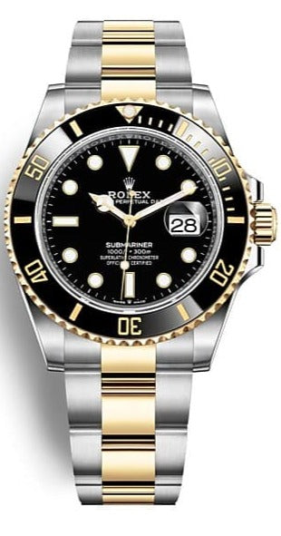 Rolex Submariner Date 41 Oyster Black Dial Two Tone Oystersteel & Yellow Gold Strap Watch for Men - M126613LN-0002