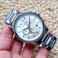 Armani Exchange Outerbanks Chronograph Silver Dial Silver Steel Strap Watch For Men - AX7141