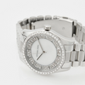 Michael Kors Lexington Lux Three Hand Mother of Pearl Silver Dial Silver Steel Strap Watch for Women - MK7445