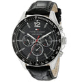 Tommy Hilfiger Luke Quartz Black Dial Black Leather Strap Watch for Men - 1791117