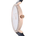 Michael Kors Pyper Analog White Dial Black Leather Strap Watch For Women - MK2804