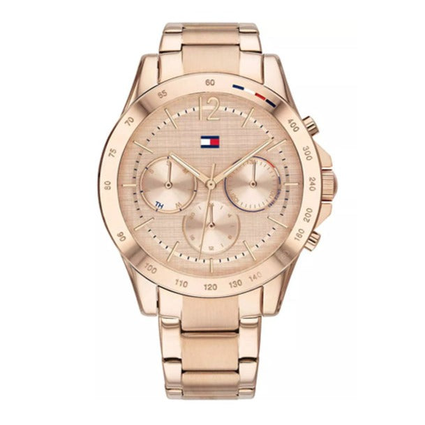 Tommy Hilfiger Haven Chronograph Quartz Rose Gold Dial Rose Gold Steel Strap Watch For Women - 1782197