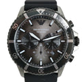 Emporio Armani Diver Chronograph Black Dial Black Silicon Strap Watch For Men - AR11515