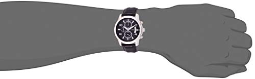 Guess Exec Chronograph Quartz Black Dial Black Leather Strap Watch for Men - W0076G1