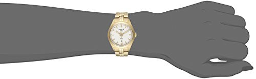 Tissot T Classic PR 100 Lady White Dial Gold Steel Strap Watch for Women - T101.210.33.031.00