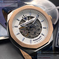 Maserati Stile Automatic Limited Edition Silver Dial Blue Leather Strap Watch For Men - R8821142001