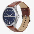 Armani Exchange Hampton Chronograph Blue Dial Brown Leather Strap Watch For Men - AX2133