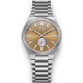 Citizen Tsuyosa Automatic Titanium Yellow Dial Silver Steel Strap Watch For Men - NK5010-51X