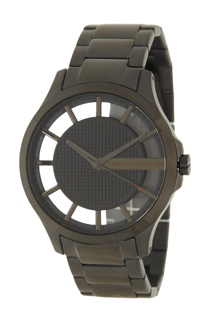 Armani Exchange Hampton Chronograph Black Dial Black Steel Strap Watch For Men - AX2189