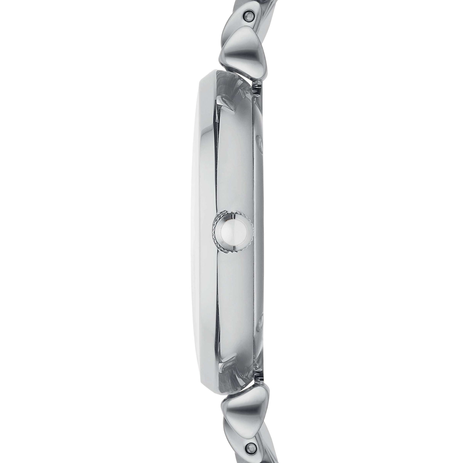 Emporio Armani Gianni T-Bar Mother of Pearl Dial Silver Steel Strap Watch For Women - AR1908