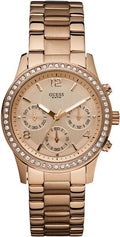 Guess Mini Spectrum Quartz Rose Gold Dial Rose Gold Steel Strap Watch For Women - W0122L3