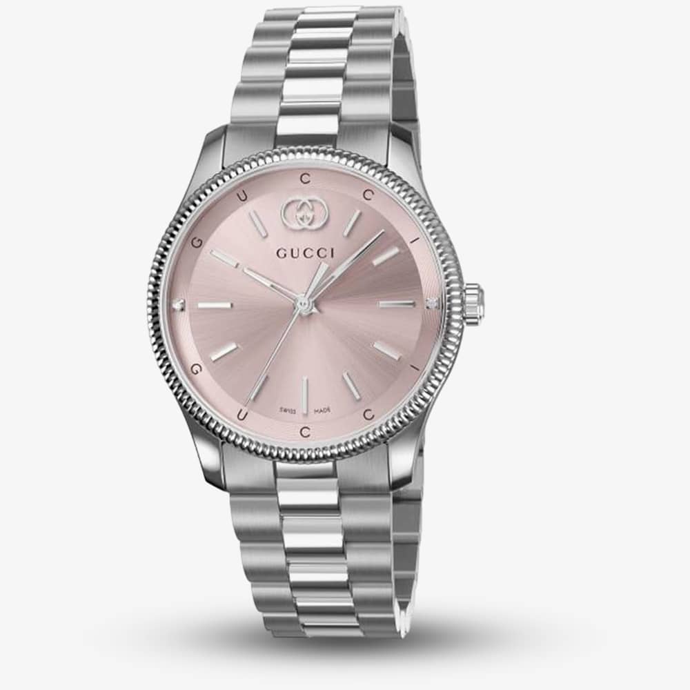 Gucci G Timeless Quartz Pink Dial Silver Steel Strap Watch for Women - YA1265061