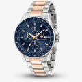 Maserati SFIDA Chronograph Blue Dial Two Tone Steel Strap Watch For Men - R8873640012