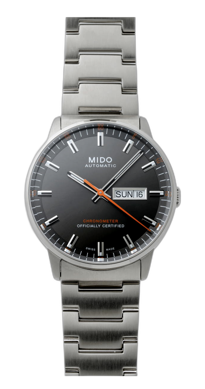 Mido Commander II Automatic Chronometer Grey Dial Silver Steel Strap Watch For Men - M021.431.11.061.01