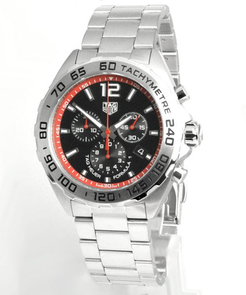 Tag Heuer Formula 1 Chronograph Black Dial Silver Steel Strap Watch for Men - CAZ101Y.BA0842