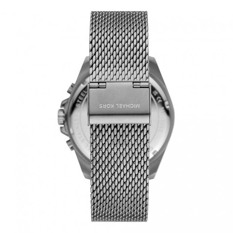 Michael Kors Brecken Chronograph Grey Dial Silver Mesh Strap Watch For Men - MK8868