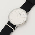 Daniel Wellington Classic Cornwall White Dial Black Nylon Strap Watch For Men - DW00100258