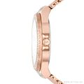 Michael Kors Lennox Three Hand Rose Gold Dial Rose Gold Mesh Strap Watch For Women - MK7336