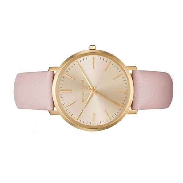 Michael Kors Jaryn Quartz Gold Dial Pink Leather Strap Watch For Women - MK2471