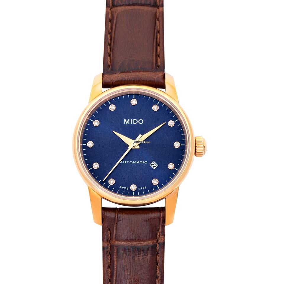 Mido Baroncelli Automatic Midnight Blue Dial Brown Leather Strap Watch For Women - M7600.3.65.8