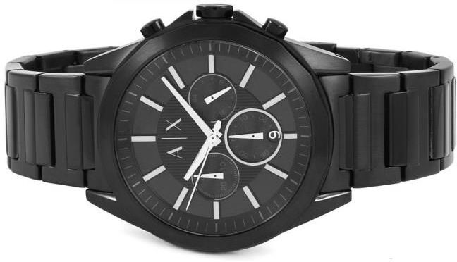 Armani Exchange Drexler Chronograph Black Dial Black Steel Strap Watch For Men - AX2601