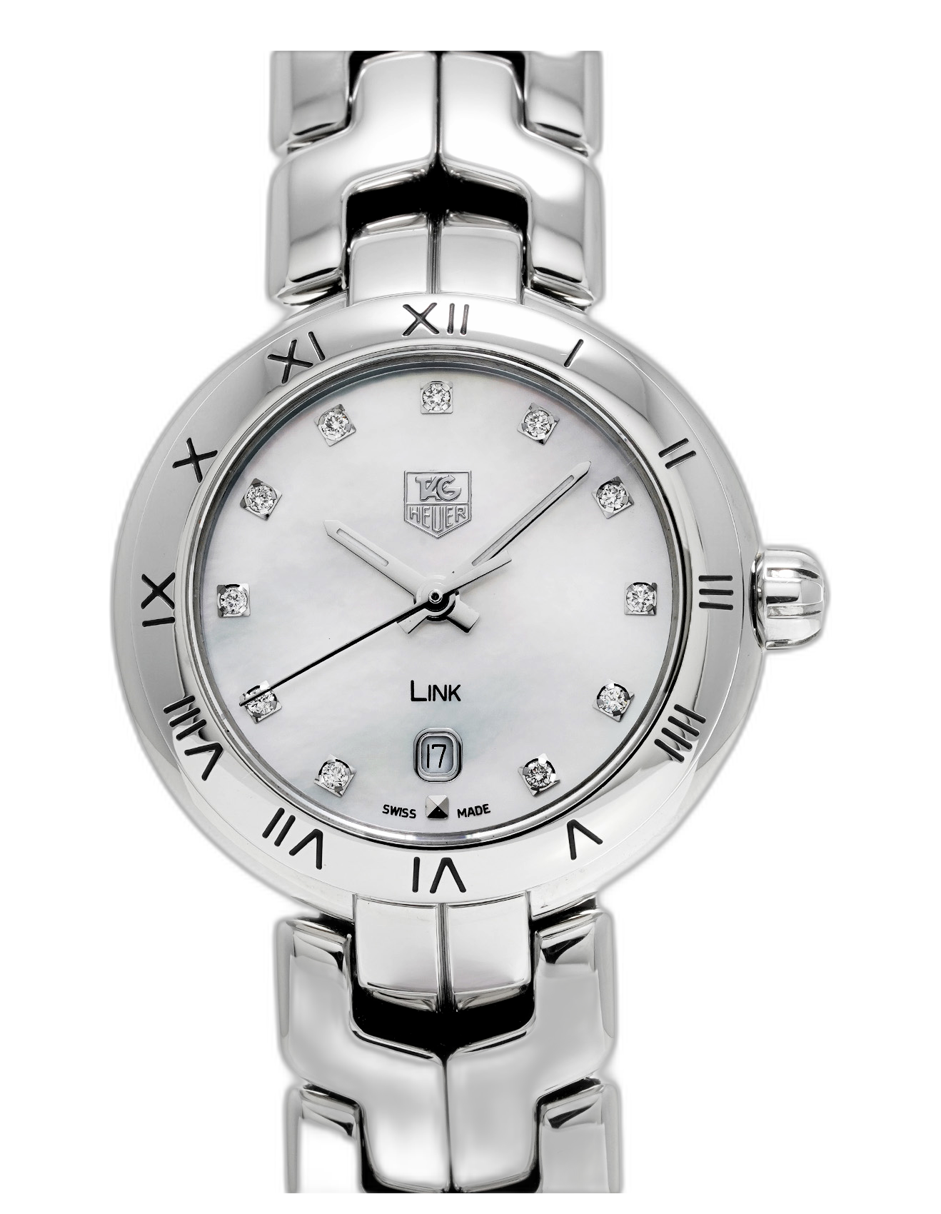 Tag Heuer Link Diamonds Mother of Pearl Dial Silver Steel Strap Watch for Women -  WAT1417.BA0954