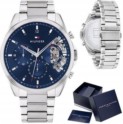 Tommy Hilfiger Baker Quartz Blue Dial Silver Steel Strap Watch For Men - 1710448