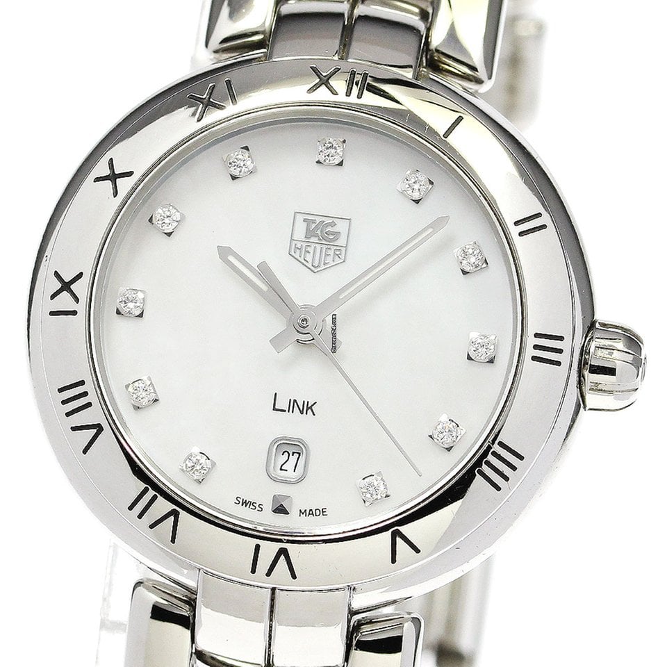 Tag Heuer Link Diamonds Mother of Pearl Dial Silver Steel Strap Watch for Women -  WAT1417.BA0954