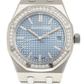 Audemars Piguet Royal Oak Diamonds Light Blue Dial Silver Steel Strap Watch for Women - 15551ST.ZZ.1356ST.04