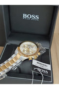 Hugo Boss Ikon Chronograph Silver Dial Two Tone Steel Strap Watch for Men - 1512960