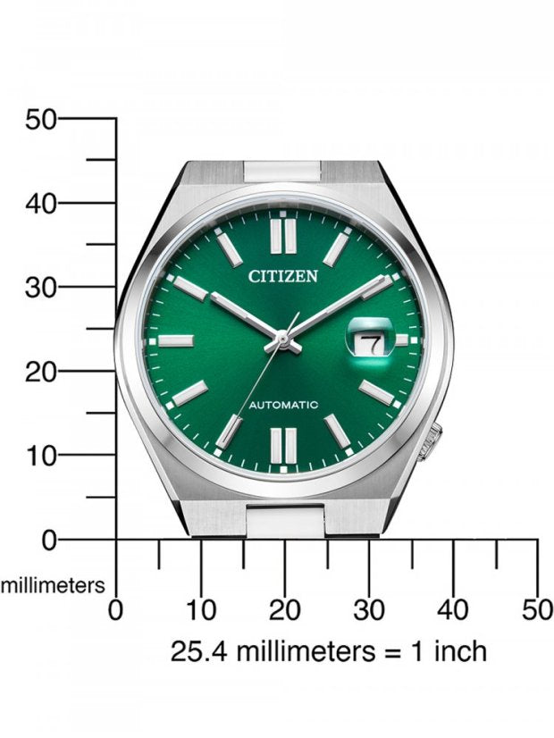 Citizen Tsuyosa Automatic Green Dial Silver Steel Strap Watch For Men - NJ0150-81X