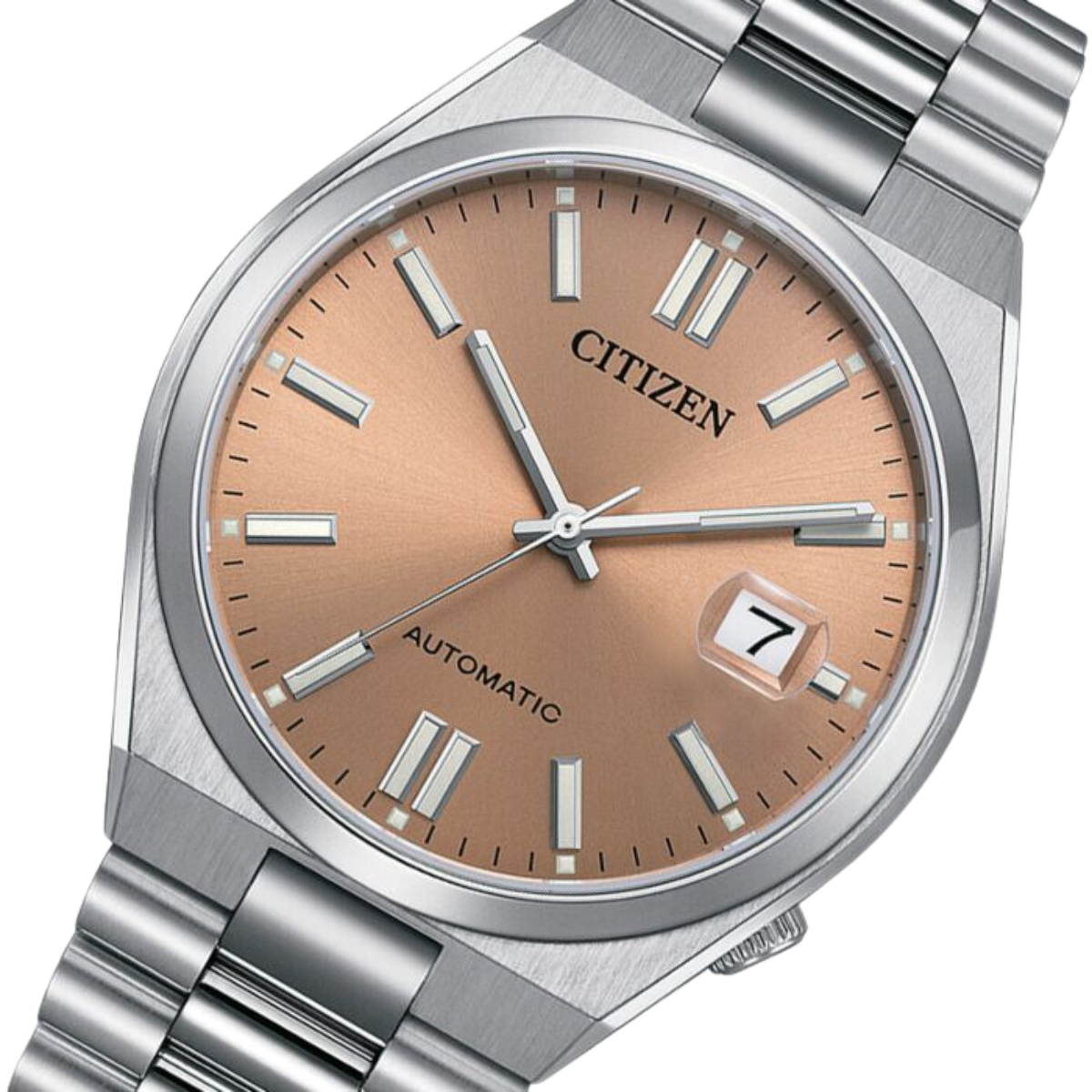 Citizen x Pantone Automatic Warm Sand Dial Silver Steel Strap Watch For Men - NJ0158-89Y