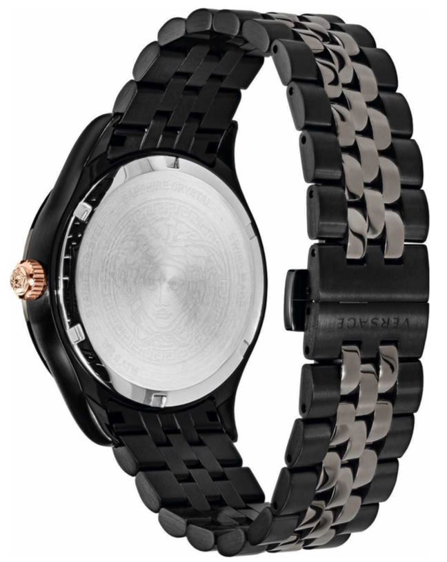 Versace Hellenyium Analog Black Dial Black Steel Strap Watch For Men - VEVK00320