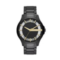 Armani Exchange Hampton Chronograph Black Dial Black Steel Strap Watch For Men - AX2192