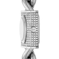 Michael Kors Chain Lock Pave Silver Dial Silver Steel Strap Watch For Women - MK4718