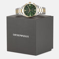 Emporio Armani Claudio Chronograph Green Dial Two Tone Steel Strap Watch For Women - AR11511