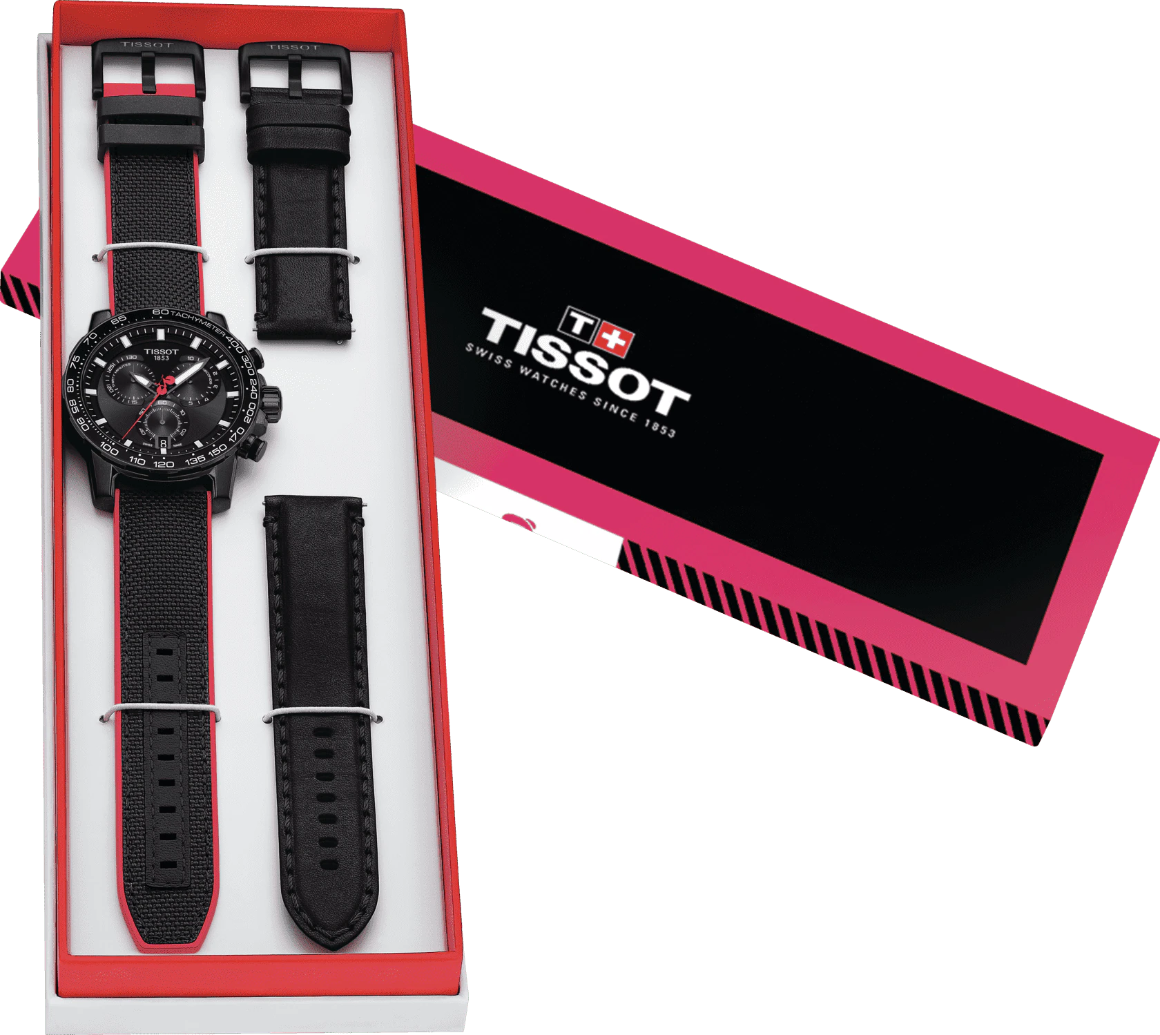 Tissot Supersport Chrono Giro D'Italia Black Dial Black Nylon Strap Watch for Men - T125.617.37.051.00